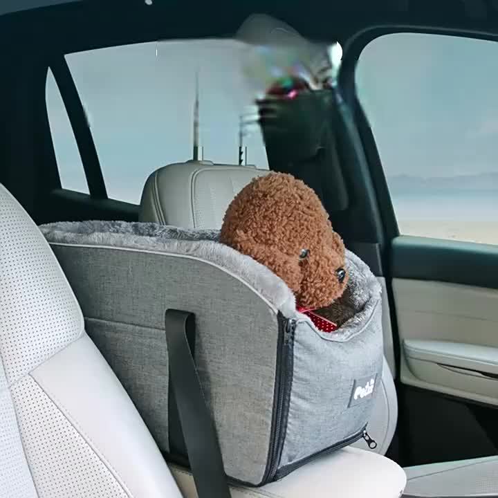 1pc Polar Fleece Car Cat and Dog Bed - Central Control Bag Car Cushion Seat Pet Outdoor Handbag