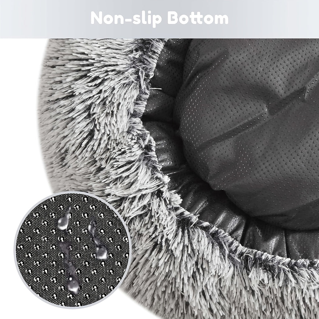 Dog Bed, Round Donut Cuddler Warming Cozy Soft Bed, Faux Fur Plush Cushion Bed For Small Medium Dogs And Cats