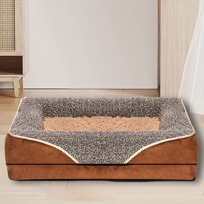 Washable Pet Sofa Bed – Cozy Dog & Cat Nest with Raised Edges