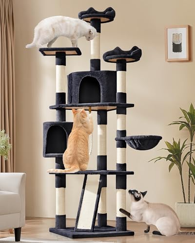 Yaheetech 79” Multi-Level Cat Tree – Sisal Posts & Plush Perches