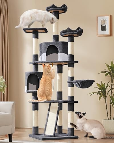 Yaheetech 79” Multi-Level Cat Tree – Sisal Posts & Plush Perches