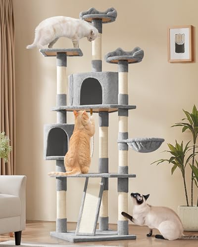 Yaheetech 79” Multi-Level Cat Tree – Sisal Posts & Plush Perches