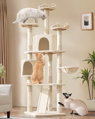 Yaheetech 79” Multi-Level Cat Tree – Sisal Posts & Plush Perches