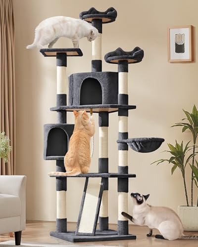 Yaheetech 79” Multi-Level Cat Tree – Sisal Posts & Plush Perches