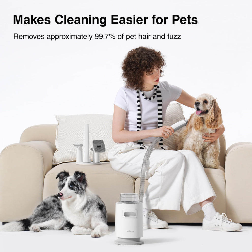 Neakasa P1 Pro Pet Grooming Kit & Vacuum Suction 99% Pet Hair, Professional Clippers with 5 Proven Grooming Tools for Dog and Cat
