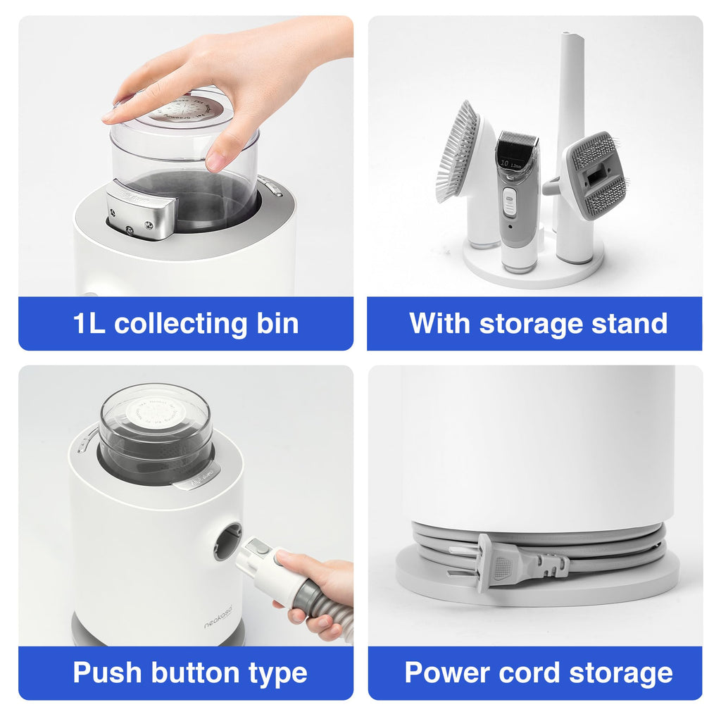 Neakasa P1 Pro Pet Grooming Kit & Vacuum Suction 99% Pet Hair, Professional Clippers with 5 Proven Grooming Tools for Dog and Cat