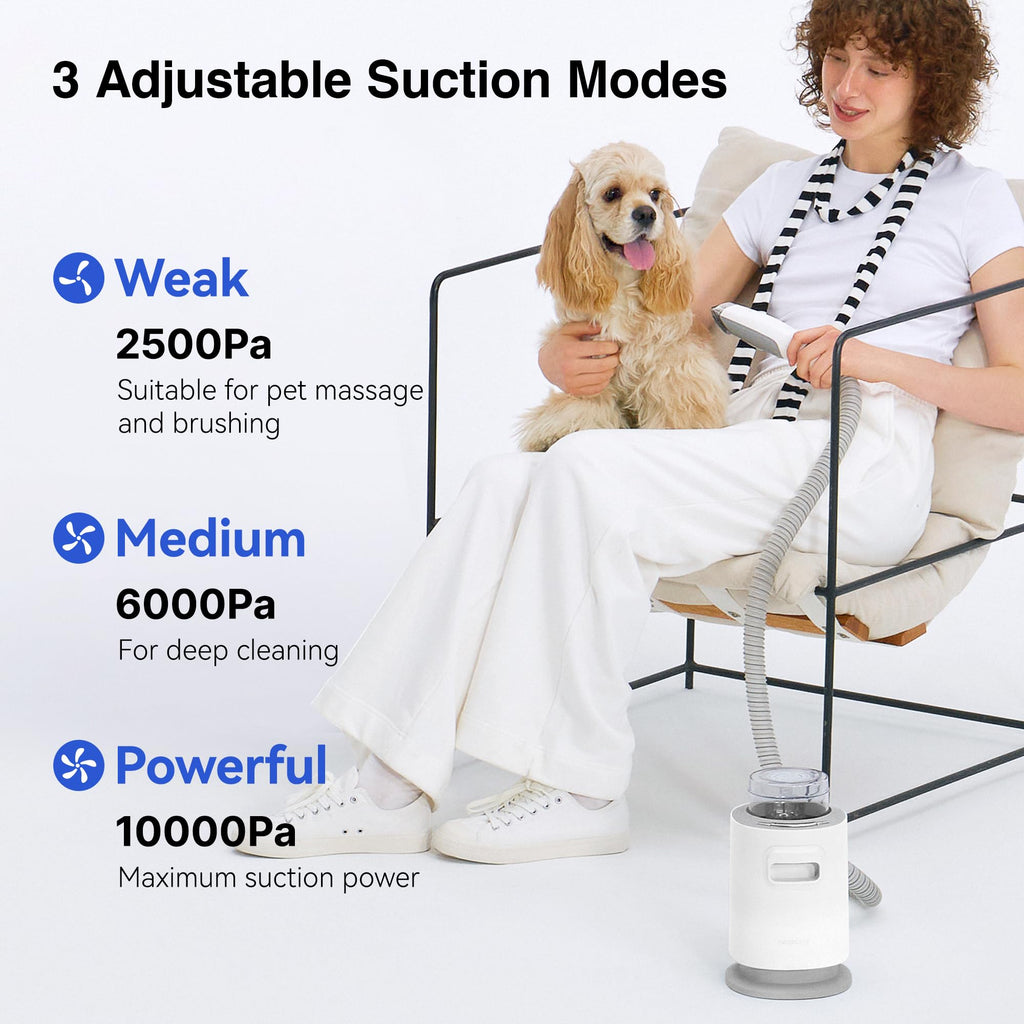 Neakasa P1 Pro Pet Grooming Kit & Vacuum Suction 99% Pet Hair, Professional Clippers with 5 Proven Grooming Tools for Dog and Cat
