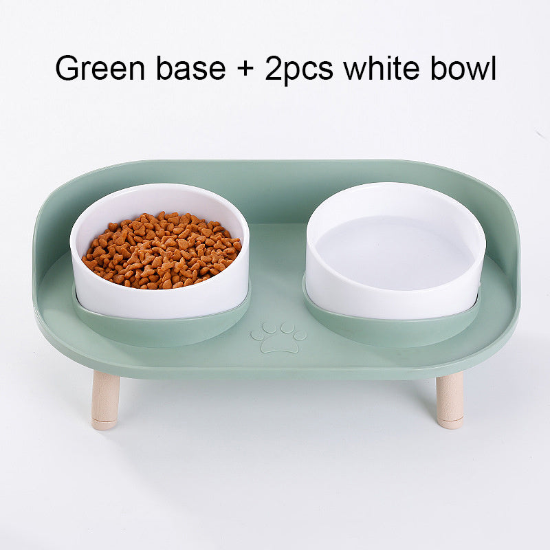 Cat Food Bowls, Elevated Raised Pet Bowls For Cats And Small Dogs, Double Feeder With Protective Neck Design, Non-Slip, Plastic Material, Elevated Cat Food & Water Dishes
