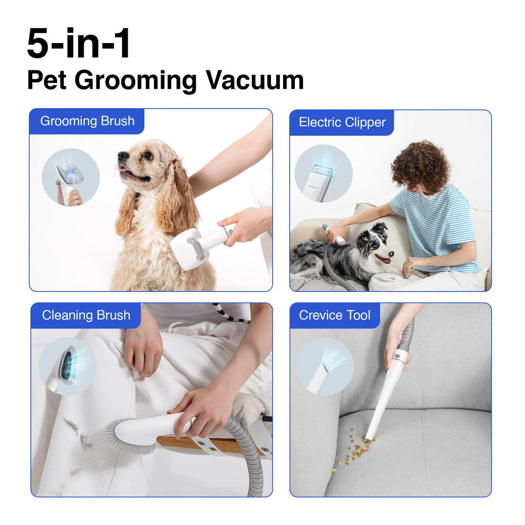 Neakasa P1 Pro Pet Grooming Kit & Vacuum Suction 99% Pet Hair, Professional Clippers with 5 Proven Grooming Tools for Dog and Cat