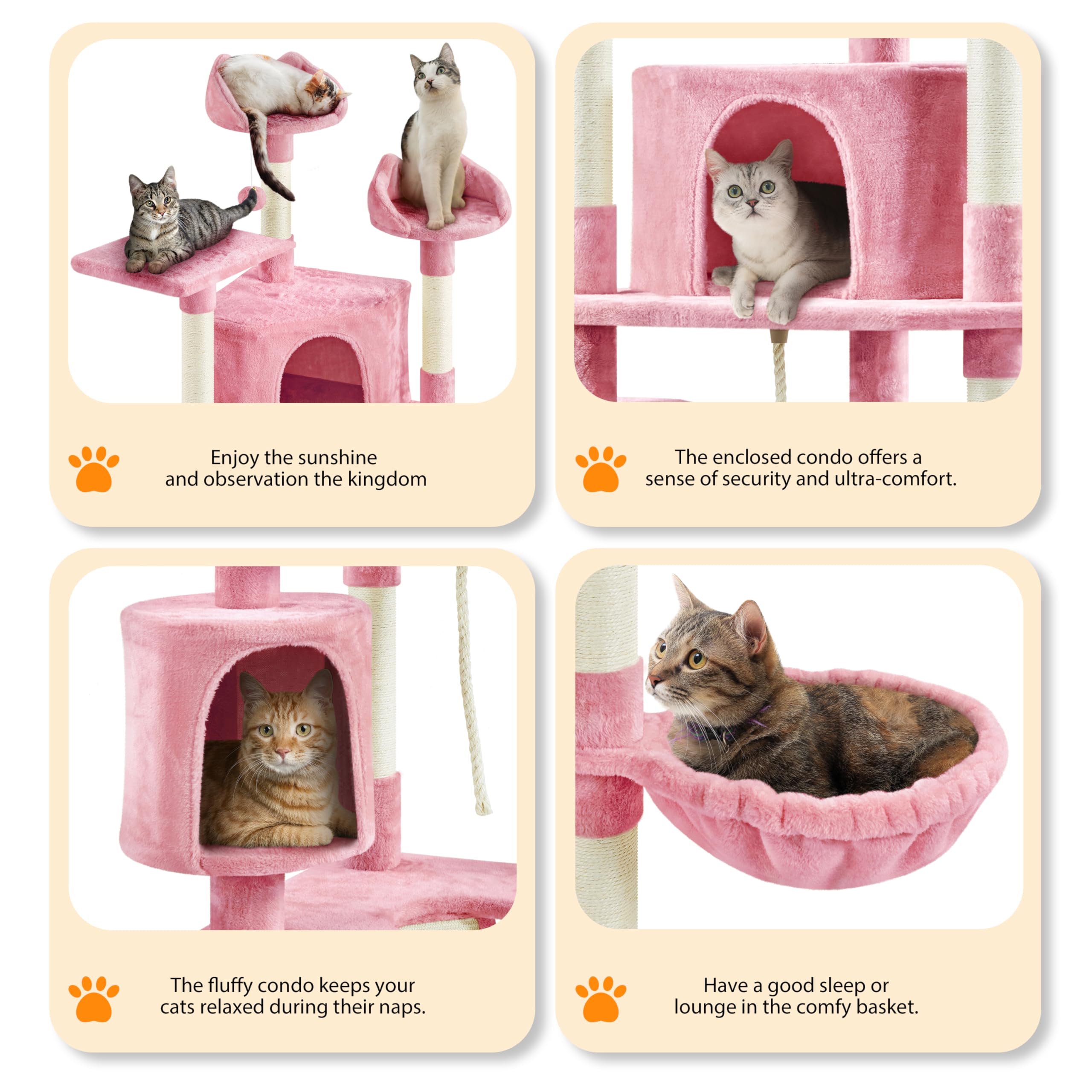 Yaheetech 79” Multi-Level Cat Tree – Sisal Posts & Plush Perches