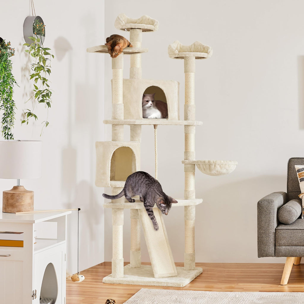 Yaheetech 79” Multi-Level Cat Tree – Sisal Posts & Plush Perches