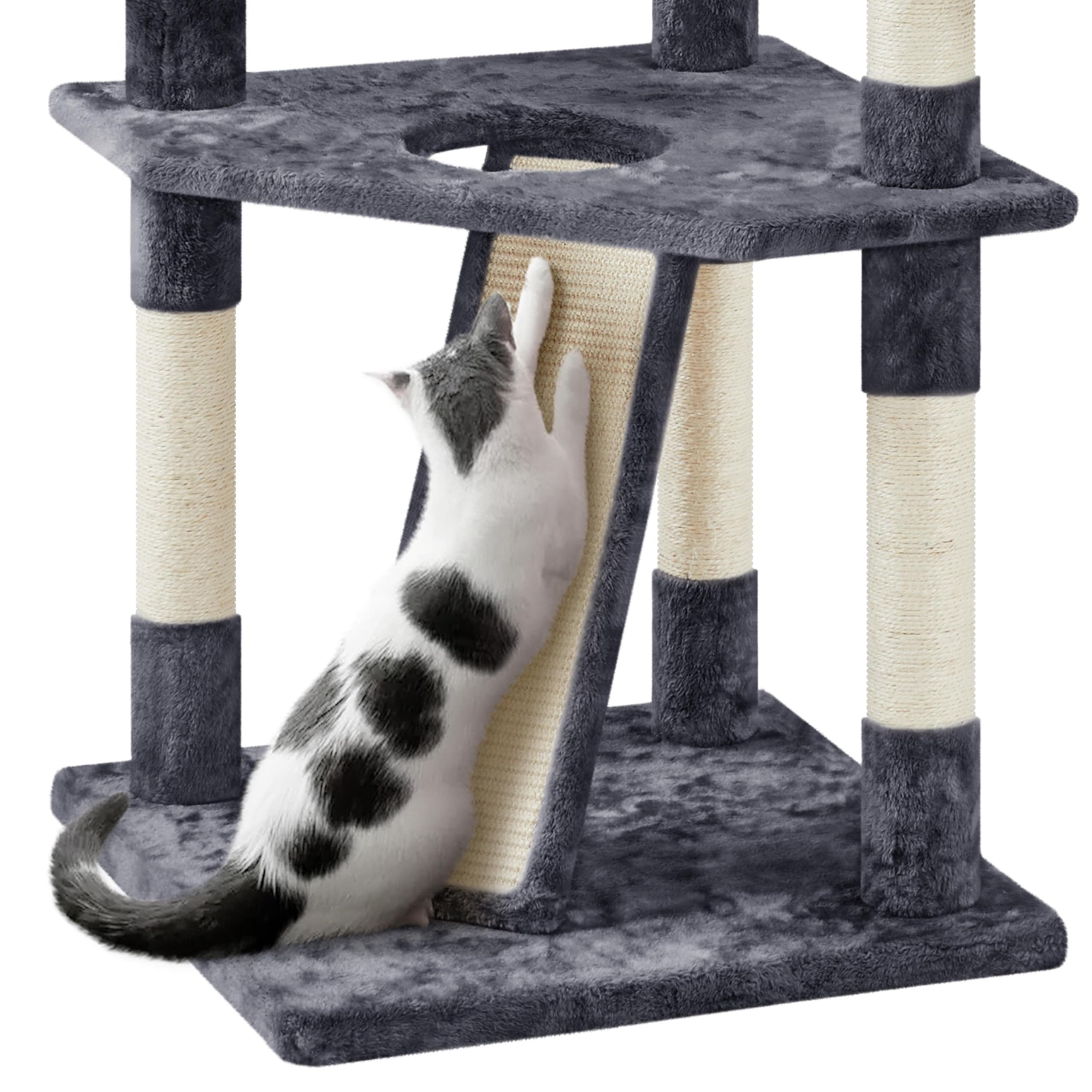 Yaheetech 79” Multi-Level Cat Tree – Sisal Posts & Plush Perches