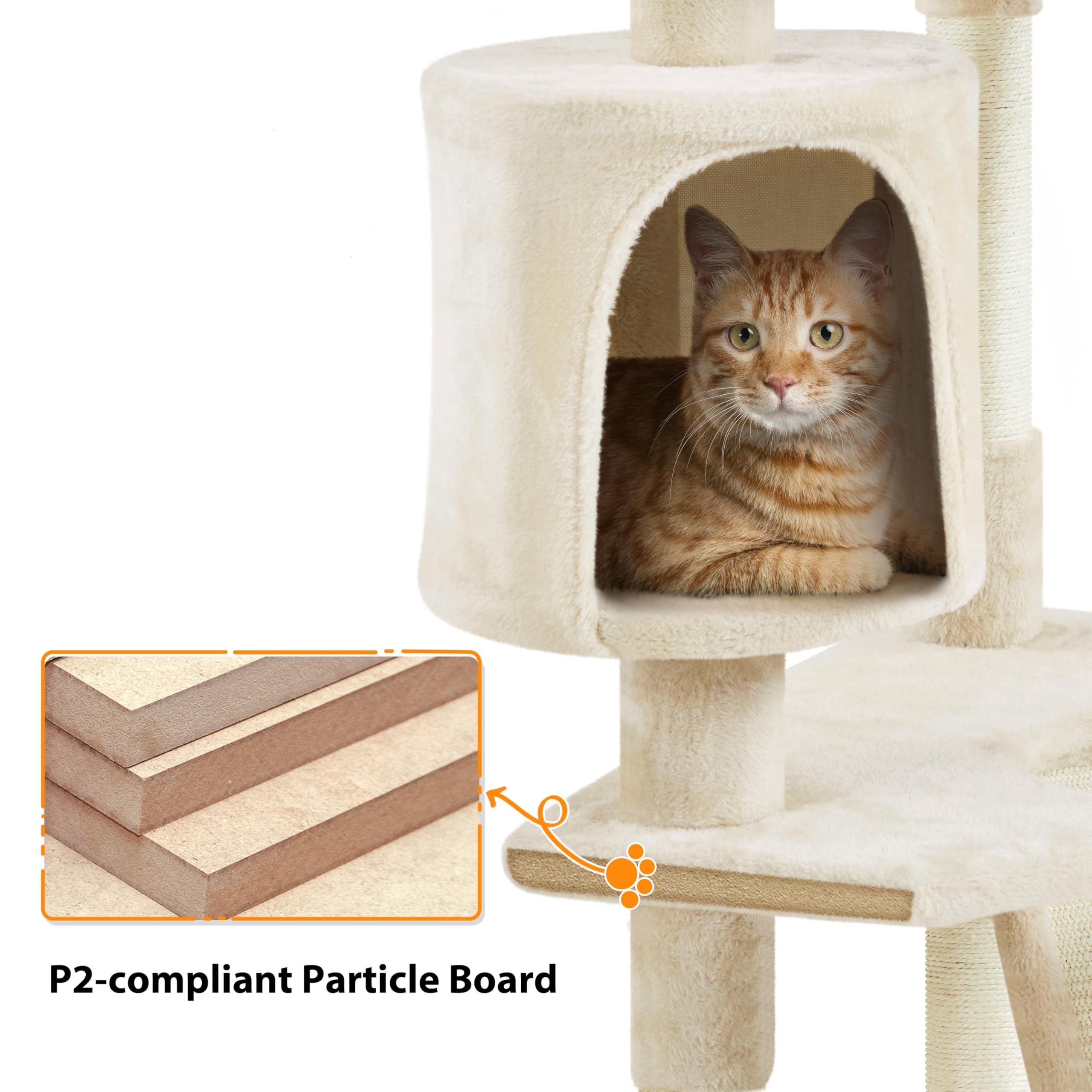 Yaheetech 79” Multi-Level Cat Tree – Sisal Posts & Plush Perches