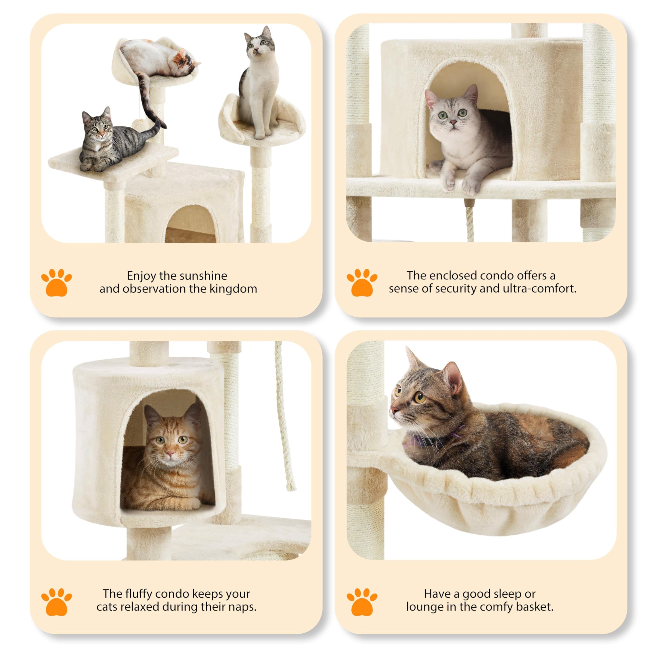 Yaheetech 79” Multi-Level Cat Tree – Sisal Posts & Plush Perches