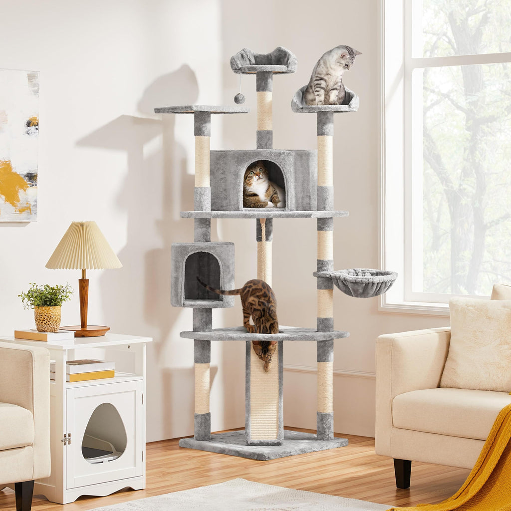 Yaheetech 79” Multi-Level Cat Tree – Sisal Posts & Plush Perches