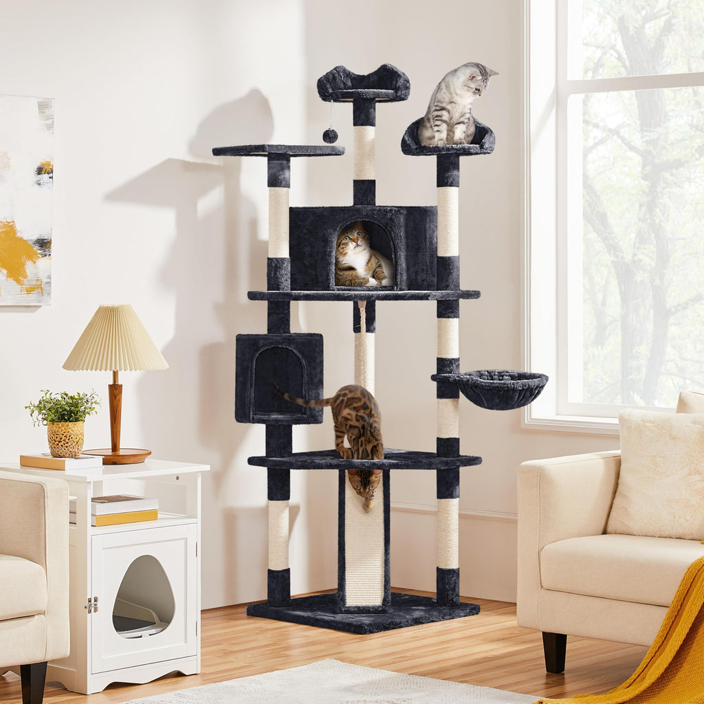 Yaheetech 79” Multi-Level Cat Tree – Sisal Posts & Plush Perches