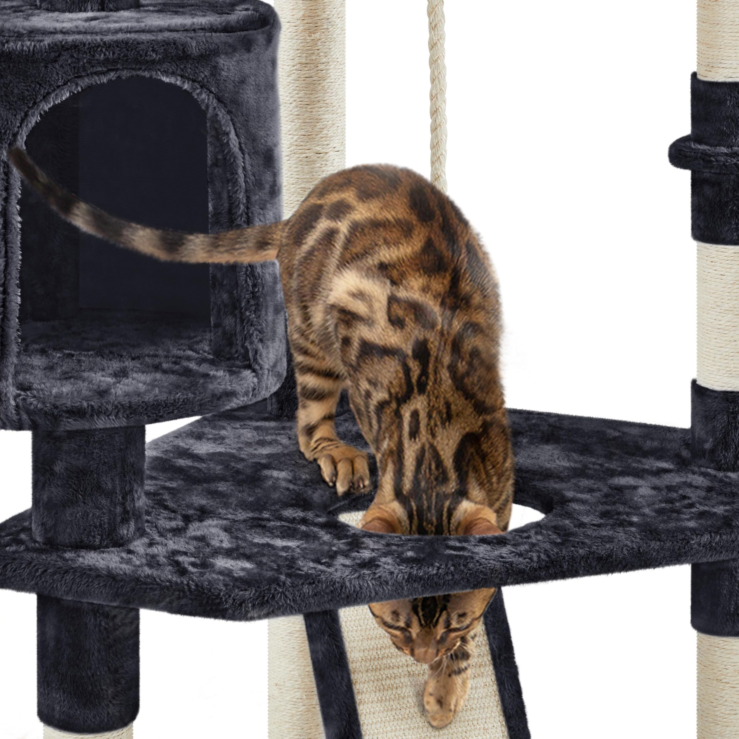 Yaheetech 79” Multi-Level Cat Tree – Sisal Posts & Plush Perches