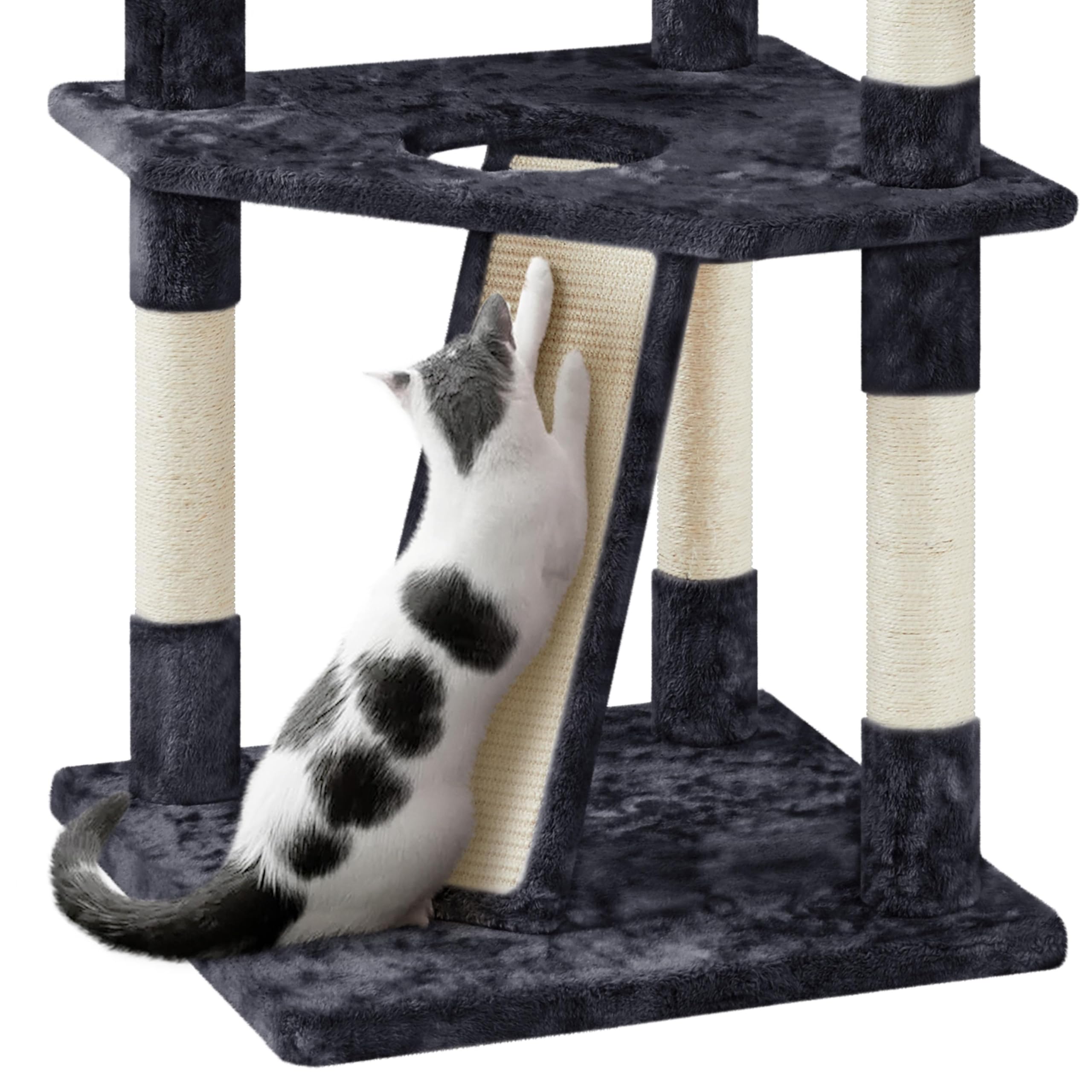 Yaheetech 79” Multi-Level Cat Tree – Sisal Posts & Plush Perches