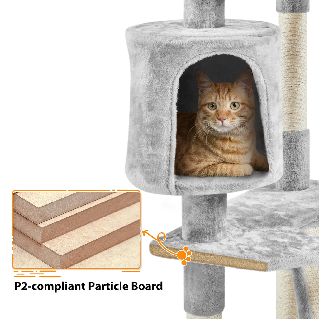 Yaheetech 79” Multi-Level Cat Tree – Sisal Posts & Plush Perches