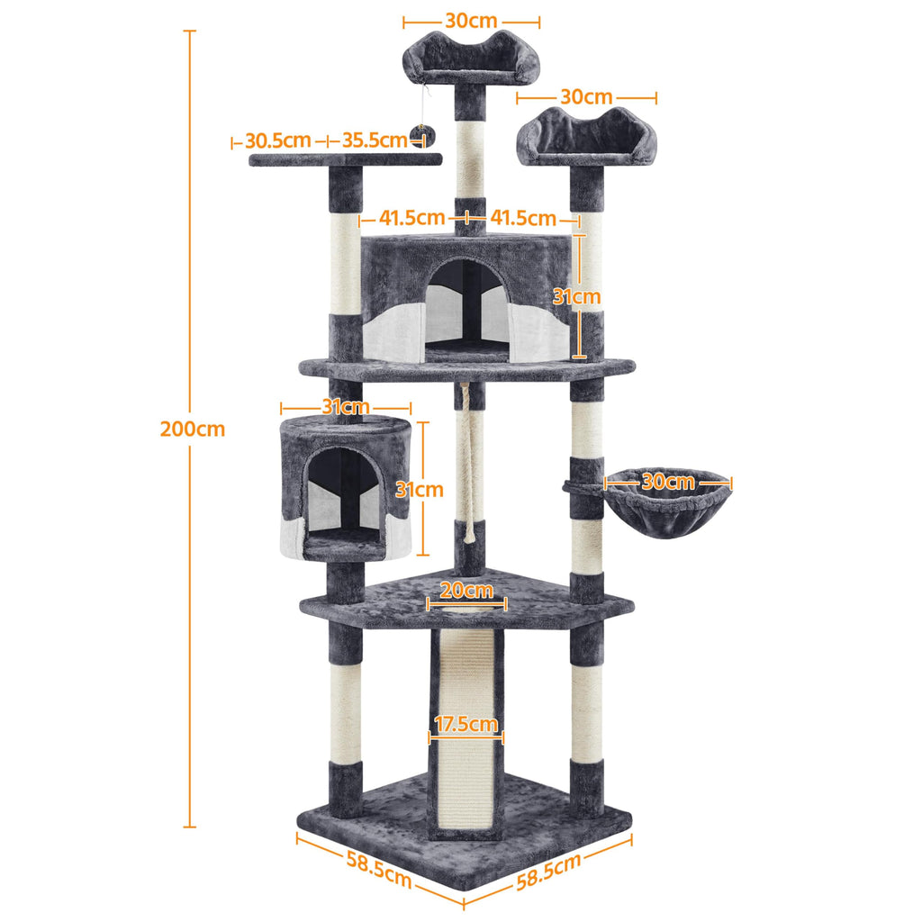 Yaheetech 79” Multi-Level Cat Tree – Sisal Posts & Plush Perches
