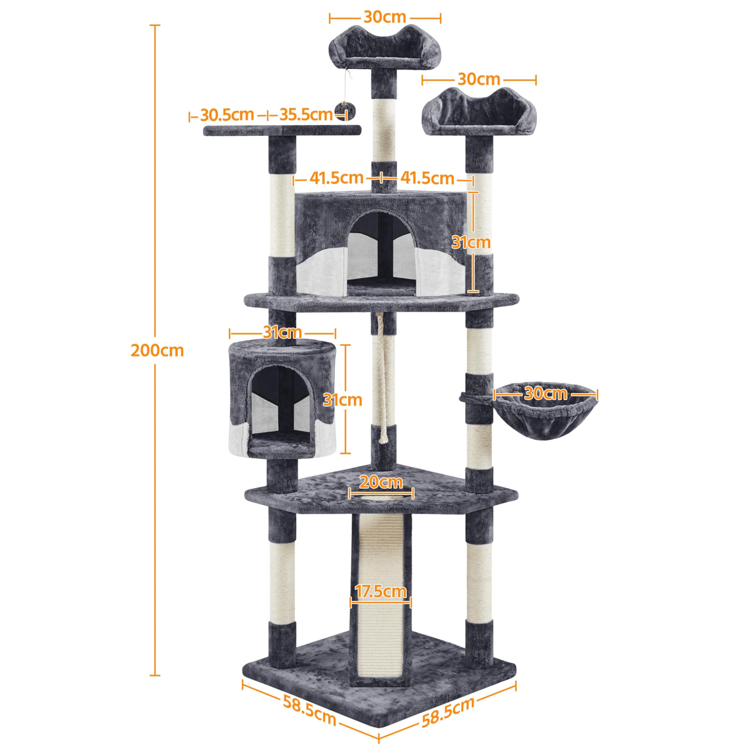 Yaheetech 79” Multi-Level Cat Tree – Sisal Posts & Plush Perches