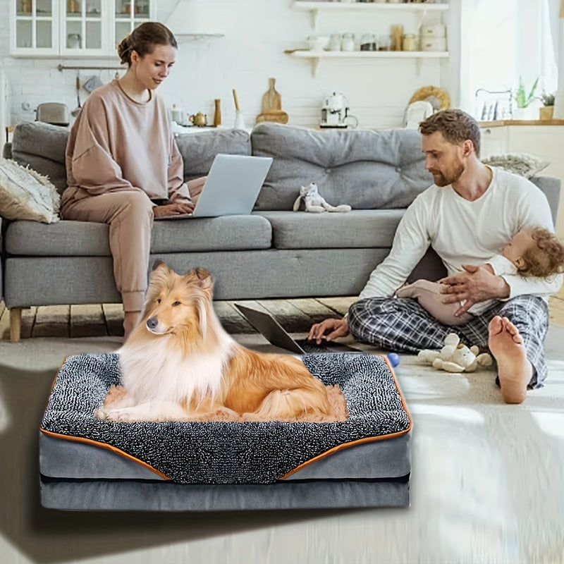 Washable Pet Sofa Bed – Cozy Dog & Cat Nest with Raised Edges