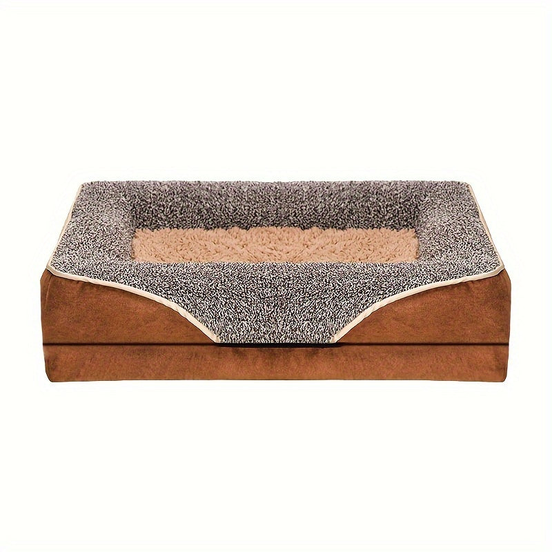 Washable Pet Sofa Bed – Cozy Dog & Cat Nest with Raised Edges