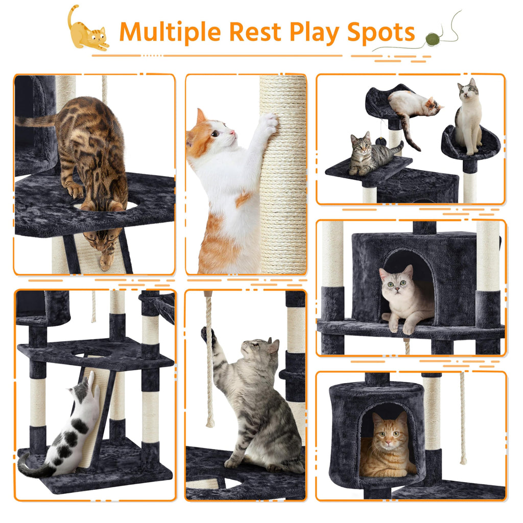 Yaheetech 79” Multi-Level Cat Tree – Sisal Posts & Plush Perches