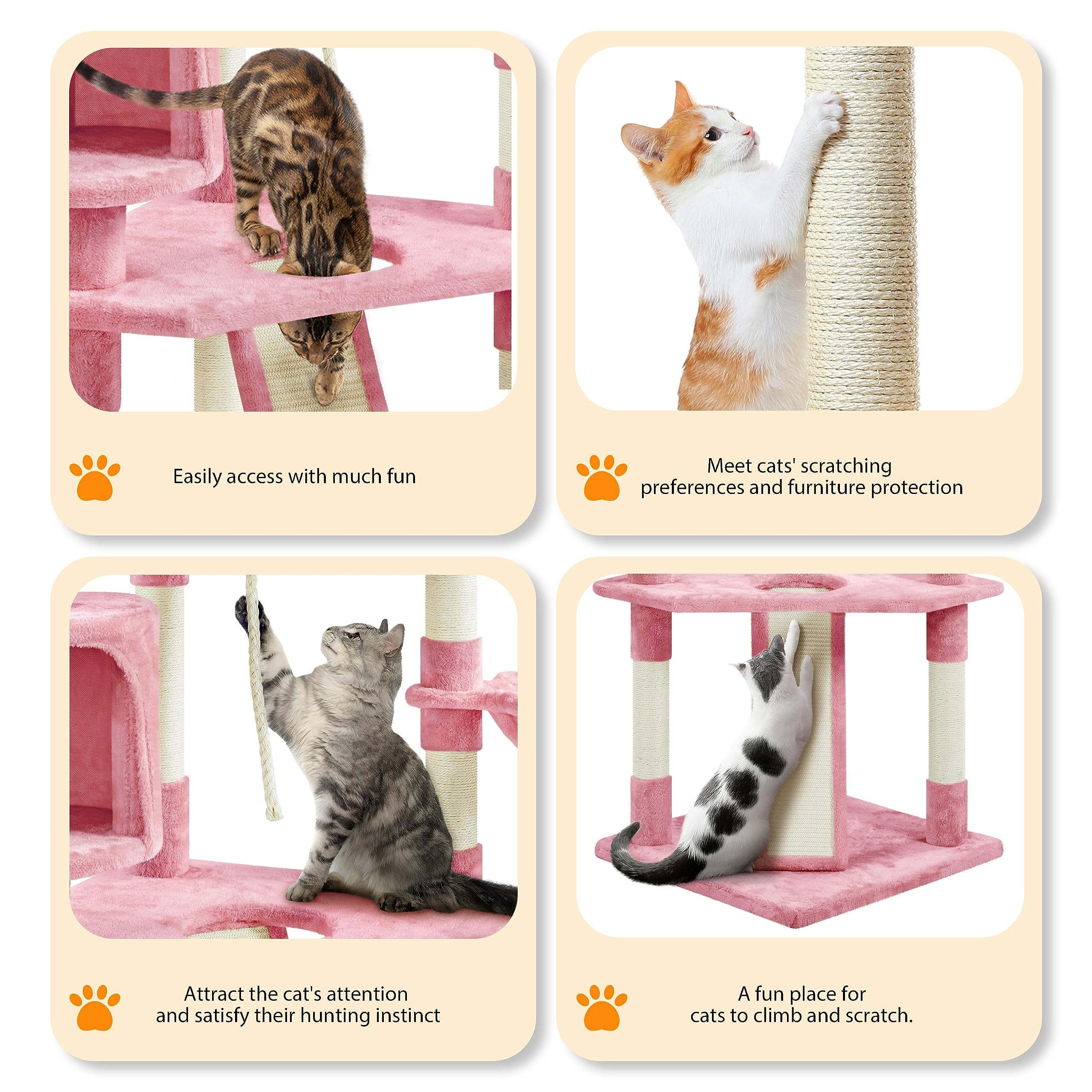 Yaheetech 79” Multi-Level Cat Tree – Sisal Posts & Plush Perches