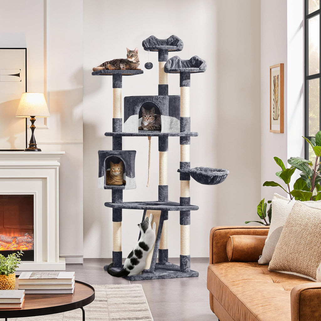 Yaheetech 79” Multi-Level Cat Tree – Sisal Posts & Plush Perches