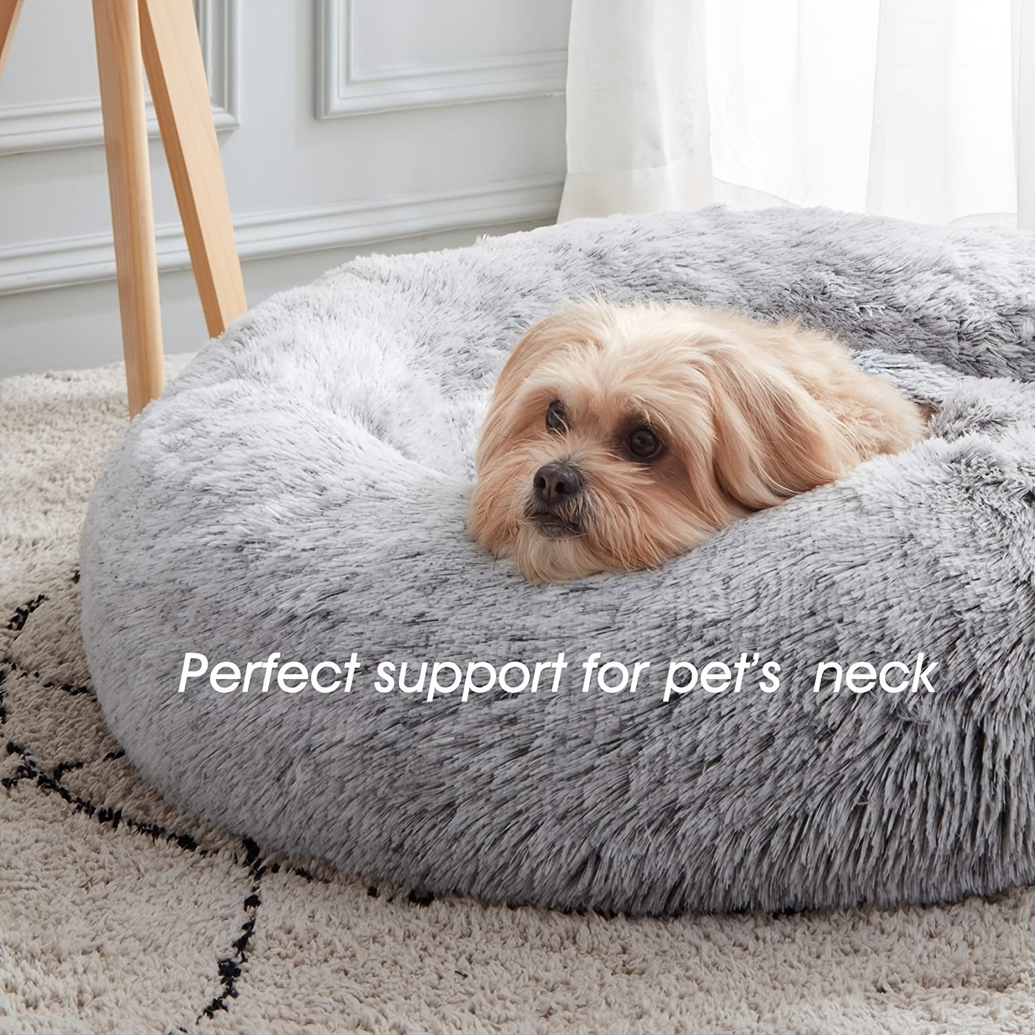 Dog Bed, Round Donut Cuddler Warming Cozy Soft Bed, Faux Fur Plush Cushion Bed For Small Medium Dogs And Cats