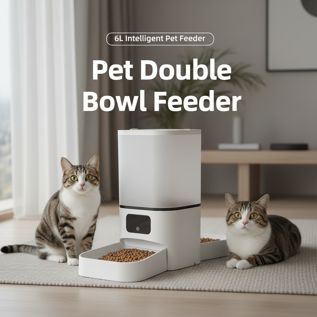 Automatic pet feeder 6L capacity smart timer Tuya control food dispenser with stainless steel bowl (Dogs and Cats)