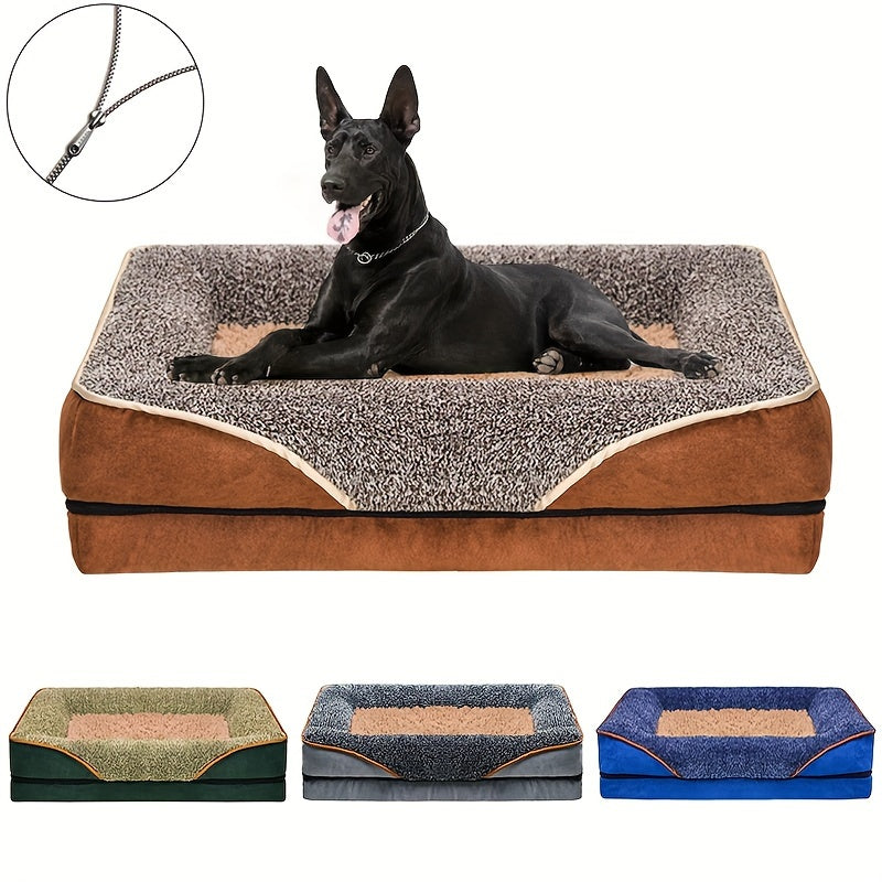 Washable Pet Sofa Bed – Cozy Dog & Cat Nest with Raised Edges