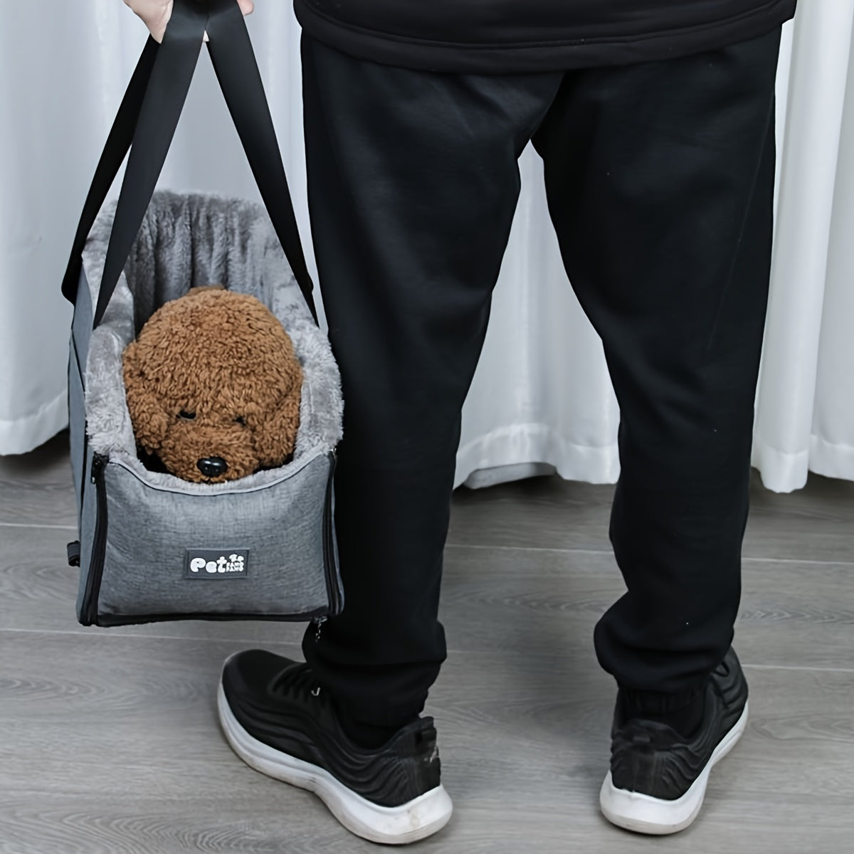 1pc Polar Fleece Car Cat and Dog Bed - Central Control Bag Car Cushion Seat Pet Outdoor Handbag