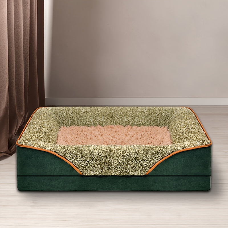 Washable Pet Sofa Bed – Cozy Dog & Cat Nest with Raised Edges